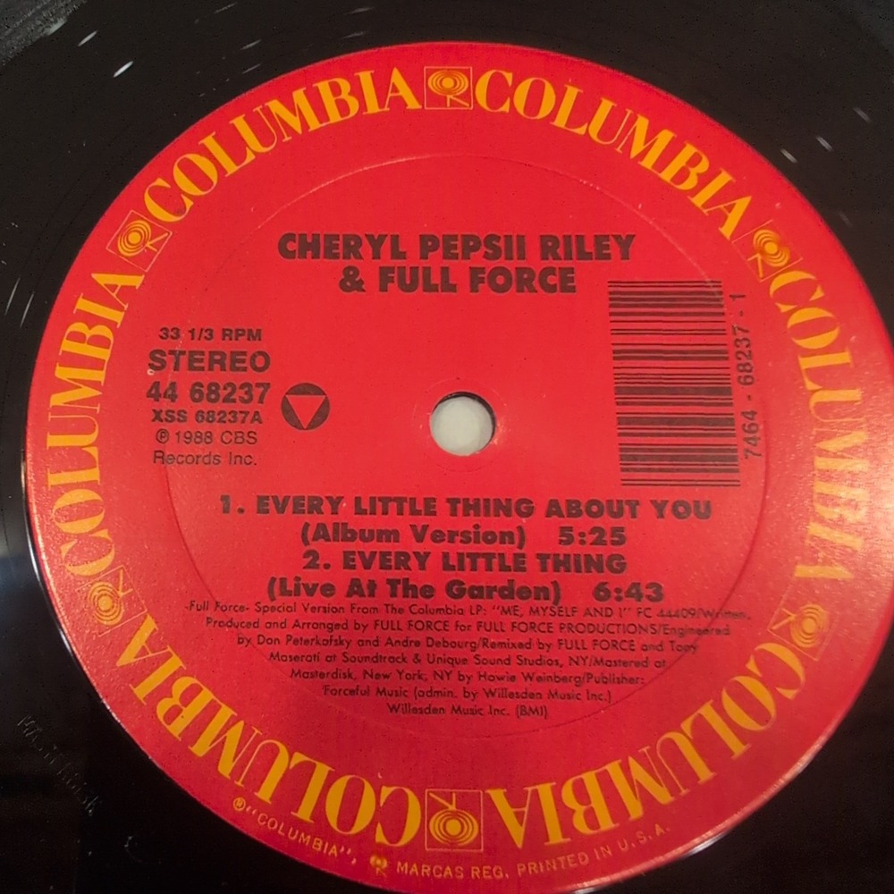 Cheryl Pepsii Riley Full Force Every Little Thing About You 12" Vinyl Single 88 - Picture 6 of 6